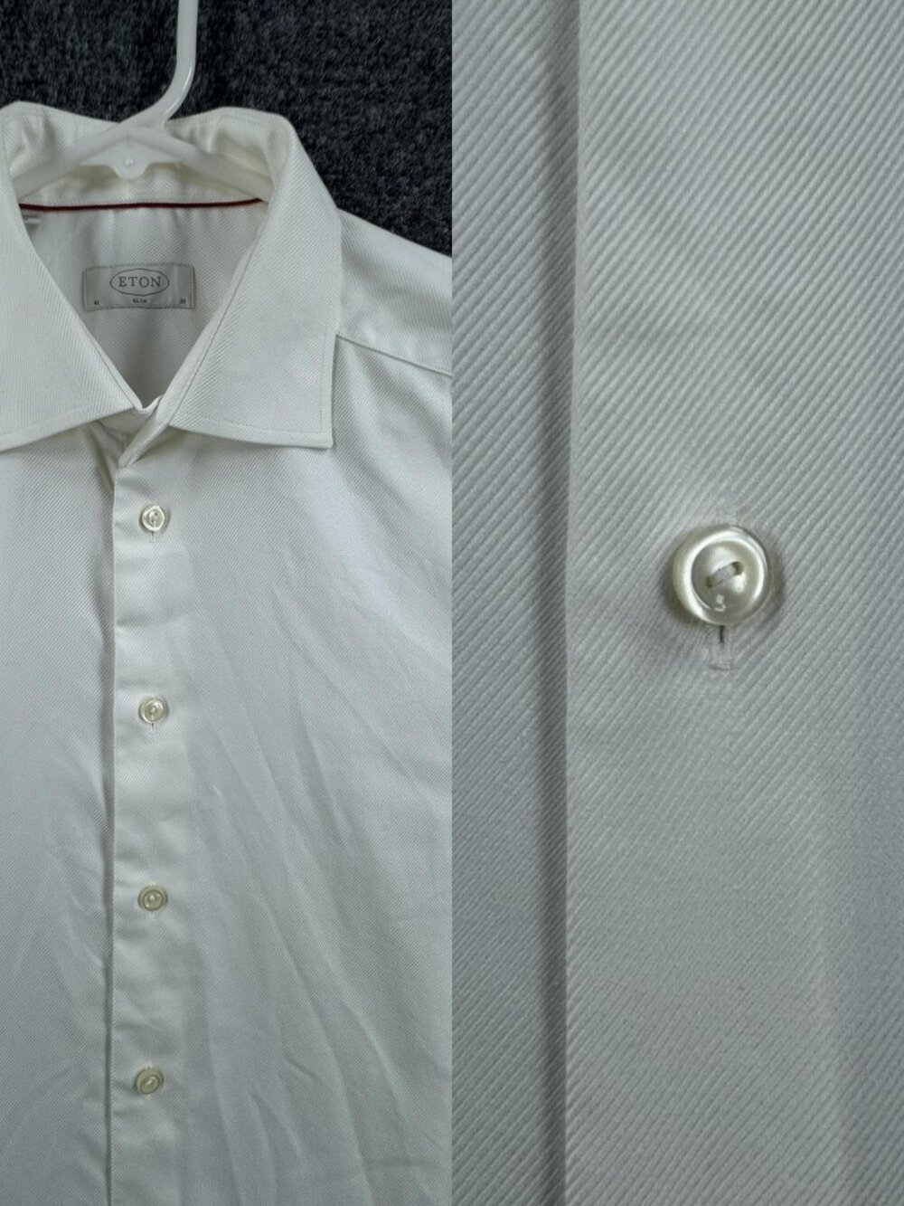 Eton Harrogate 16 Mens Slim White Business Shirt Premium Cotton Solid Button Up
